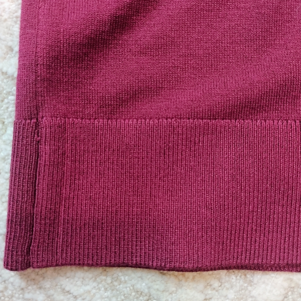 NWT M Anne Klein Maroon Tiger Rhinestone Logo Crew Long Sleeve Sweater NEW - Picture 7 of 10